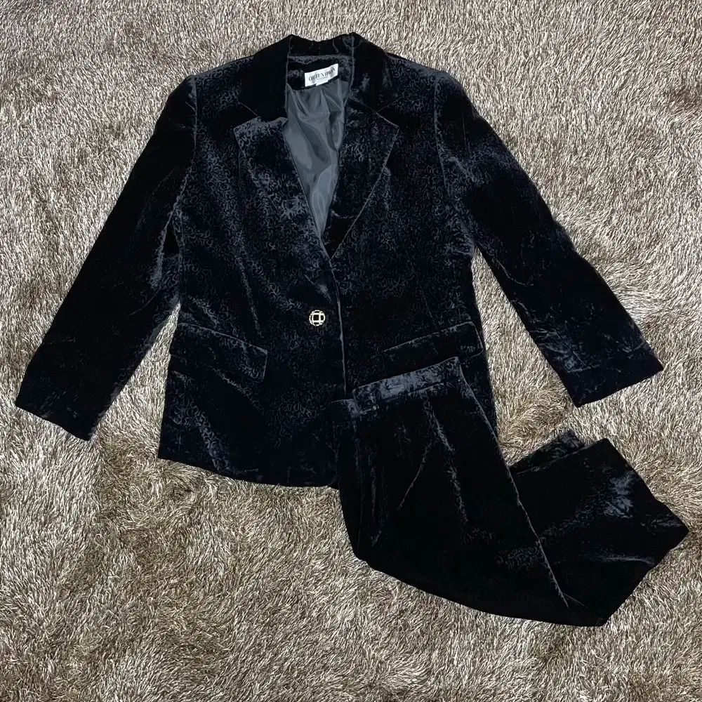 オウンファン ブティック ジャガード ビューティ ツアーベルベット ジャケット スカート セットアップ 79