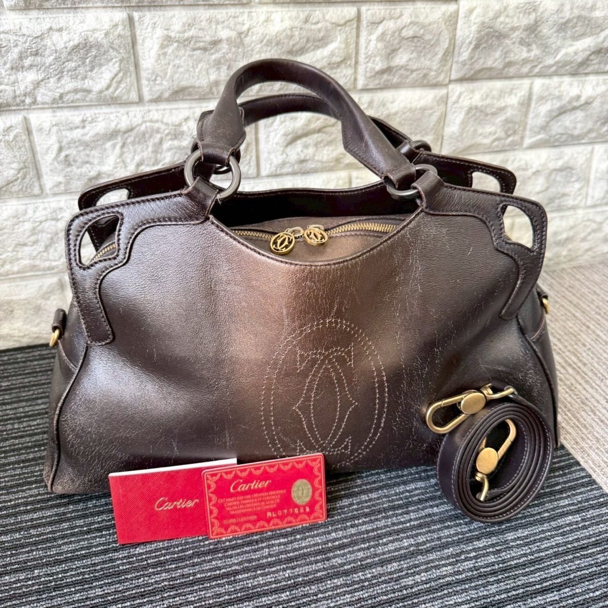 Cartier カルティエ マルチェロ 2way ショルダーバッグ レザー