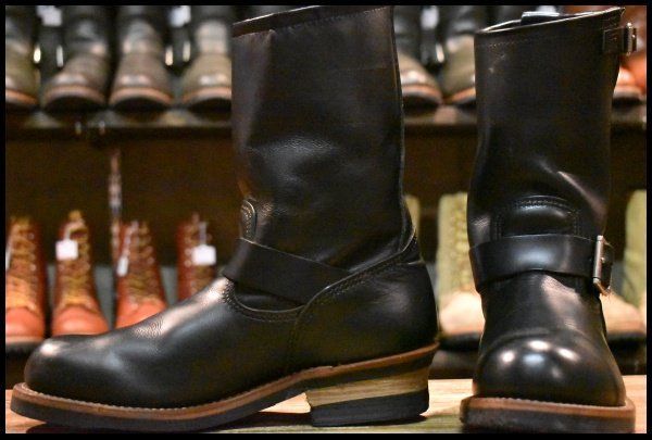 7.5D 16年 レッドウィング 2268 エンジニア 黒 ブラッククローム スチールトゥ ブーツ redwing HOPESMORE FJ275