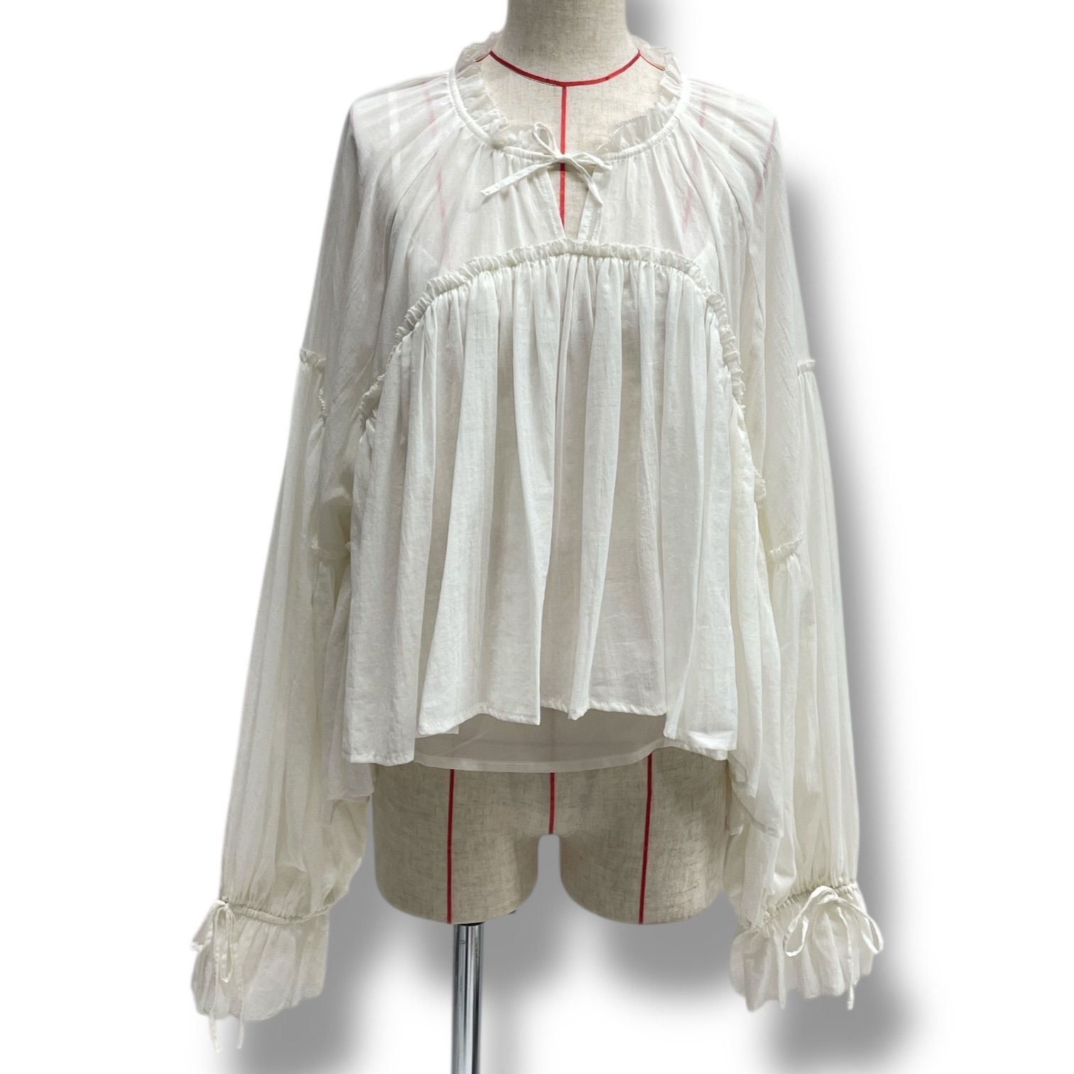 gasa ブラウス　新品未使用 レディース スノーコットン バックタック 七分袖ブラウス【接触冷感