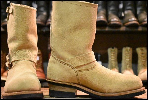 7 D 07年 レッドウィング 8268 スエード エンジニア ホーソーンアビレーンラフアウト スチールトゥ ブーツ redwing FJ 277