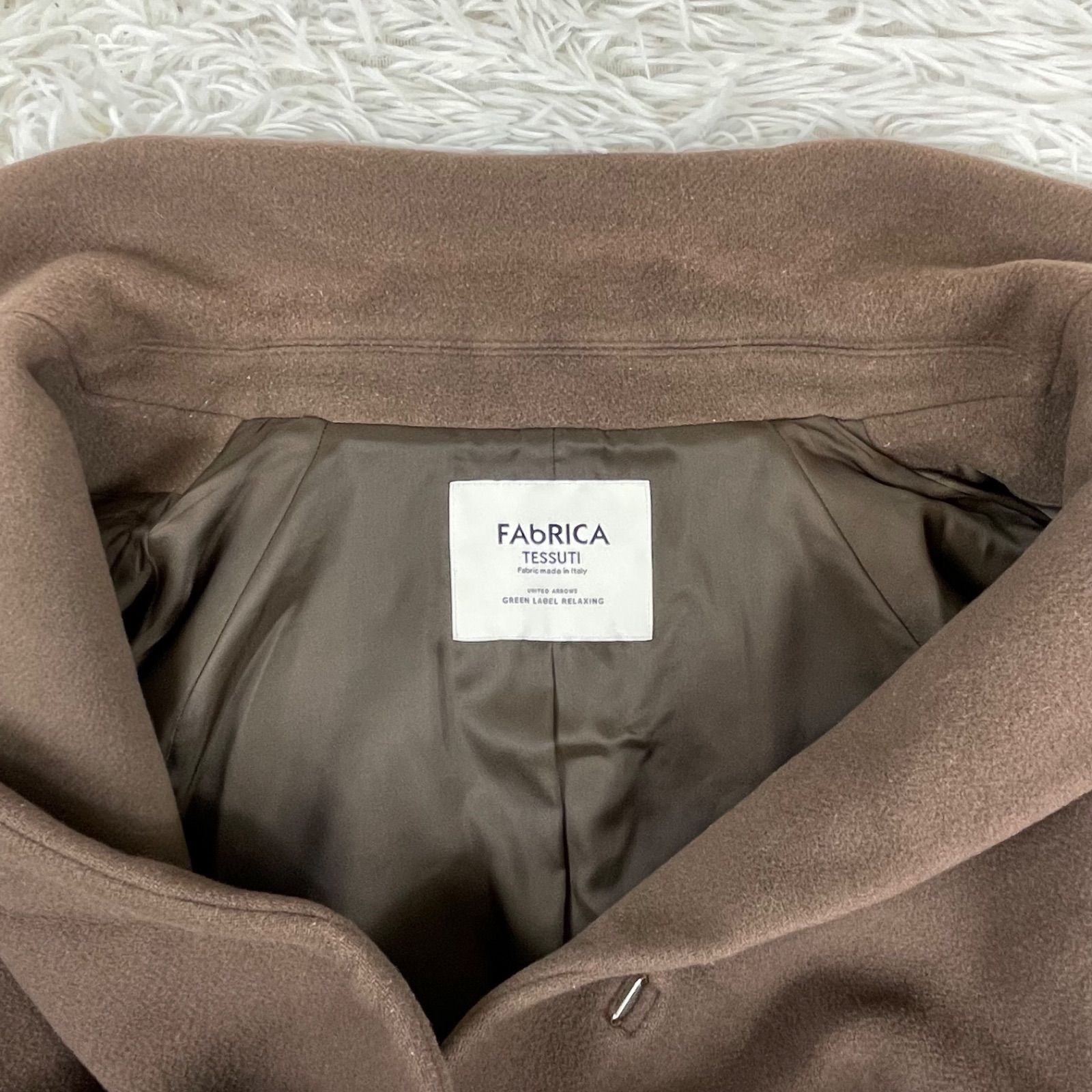 GREEN LABEL RELAXING FABRICA TESSUTI M チェスターコートカシミヤ混