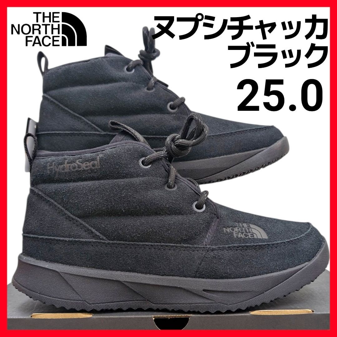 25.0 ザノースフェイス ヌプシ チャッカ ウォータープルーフ スエード ブラック 箱無しでお安くお届け
