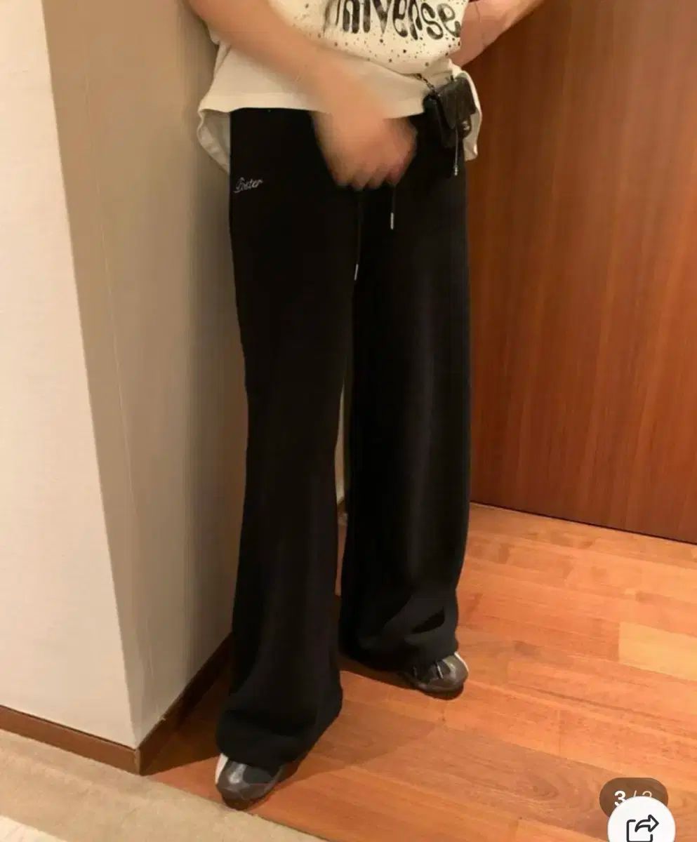 ポスター レタリング フレンチテリー ジョガー パンツ