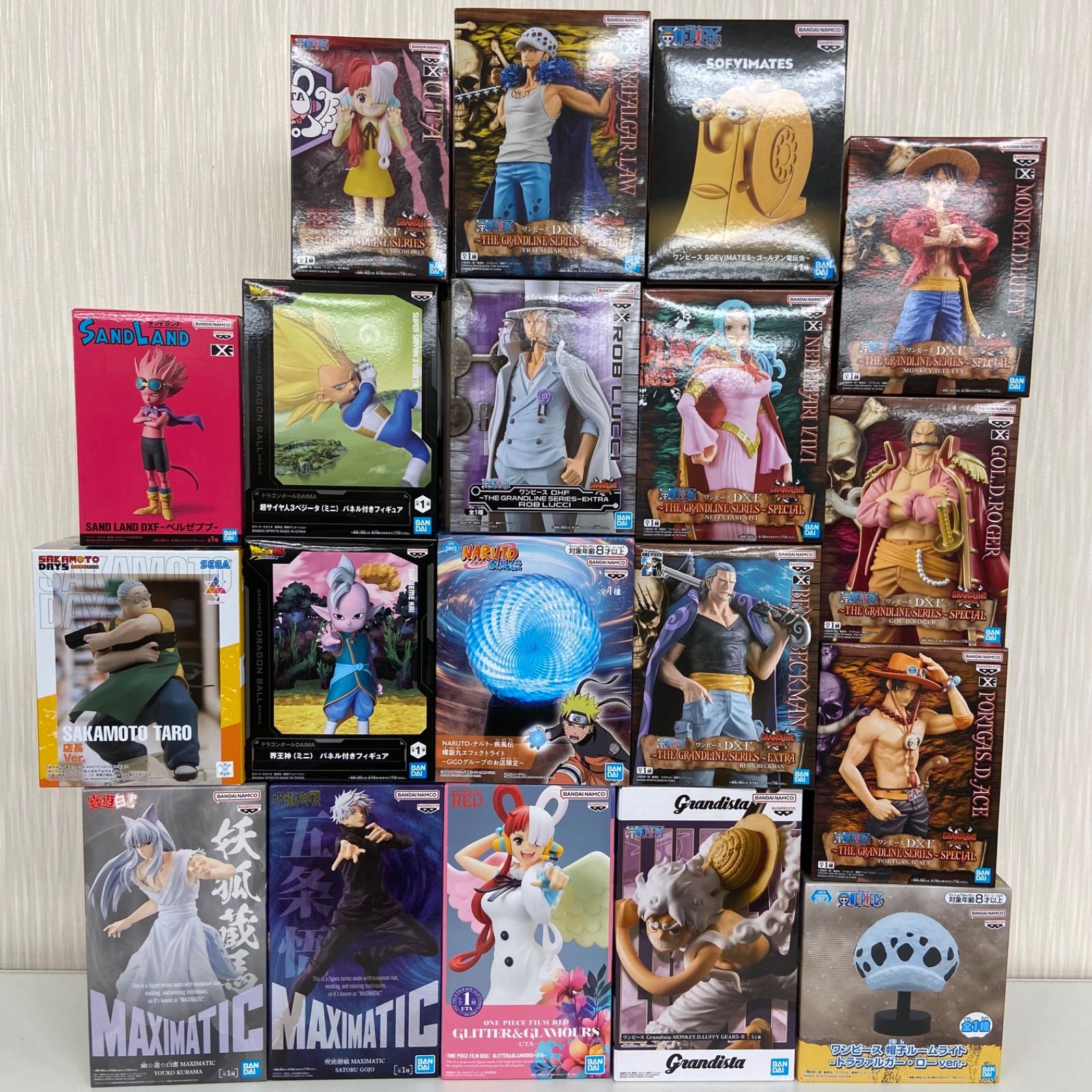 ジャンプ系 フィギュア ルームライト まとめ 計19点 ワンピース ドラゴンボール 呪術廻戦 幽遊白書 サンドランド サカモトデイズ ME28-2727
