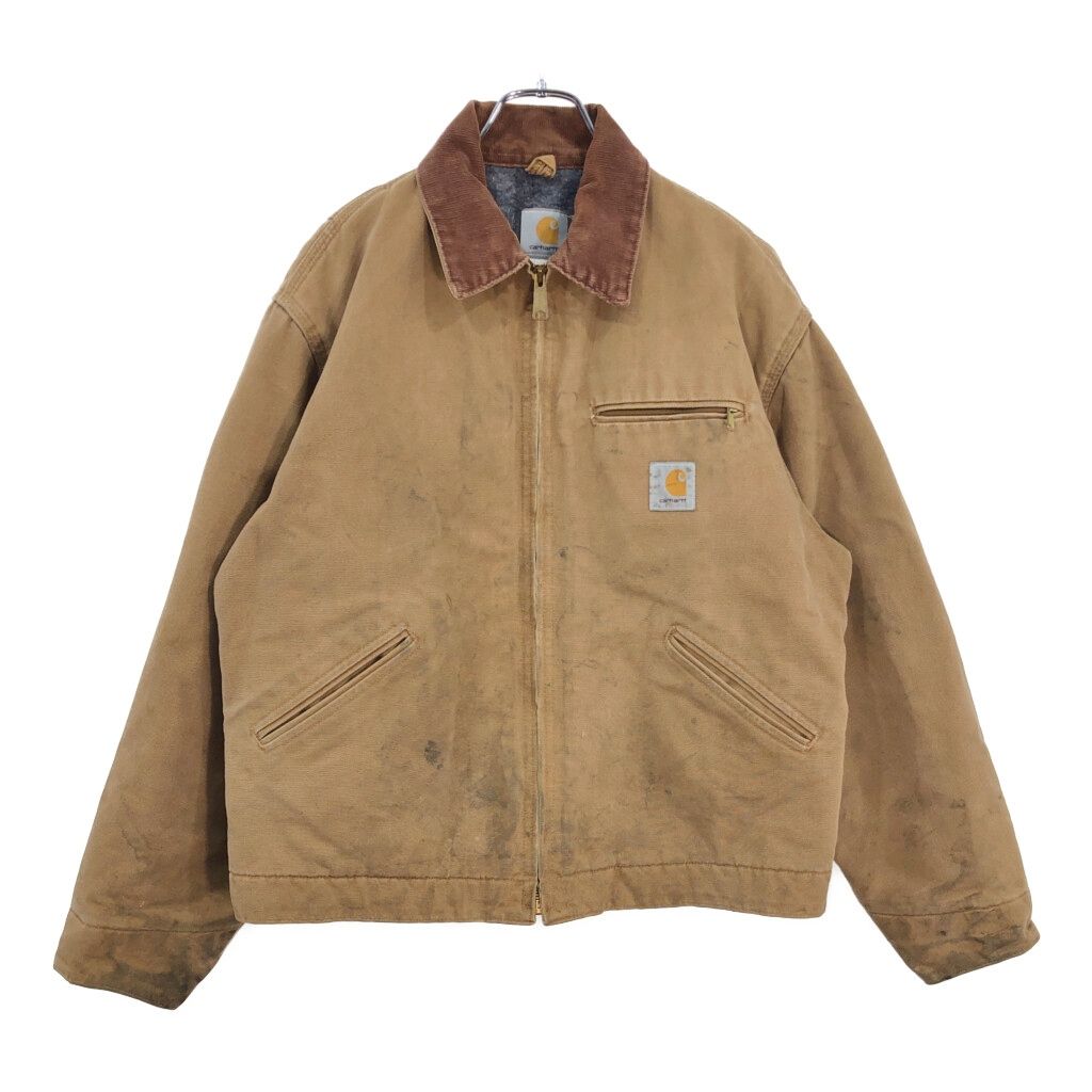 90年代 Carhartt カーハート デトロイトジャケット ベージュ メンズ 44 R 古着 V6429