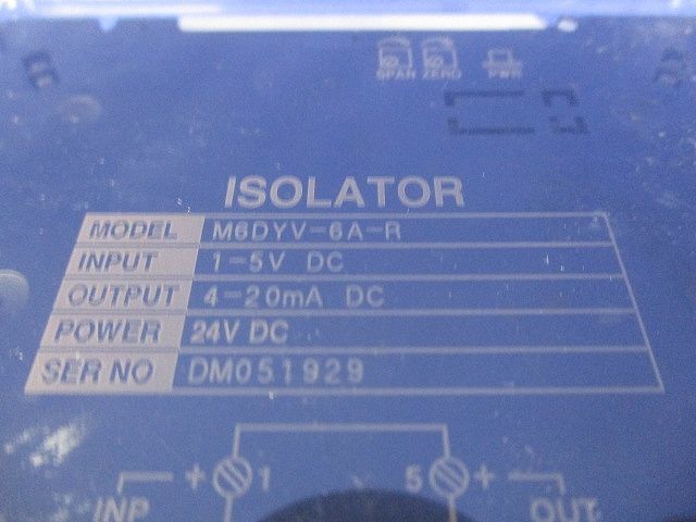 センサ入力用変換器 アイソレータ スプリング式端子接続形 M6DYV-6A-R