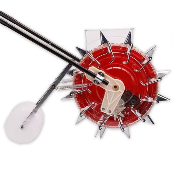 大好評 手動播種機 プランター トウモロコシ落花生大豆綿押し播種機 耐久性のあるステンレススチールハンドル 圧力ホイール付き12口10〜4個口に調整