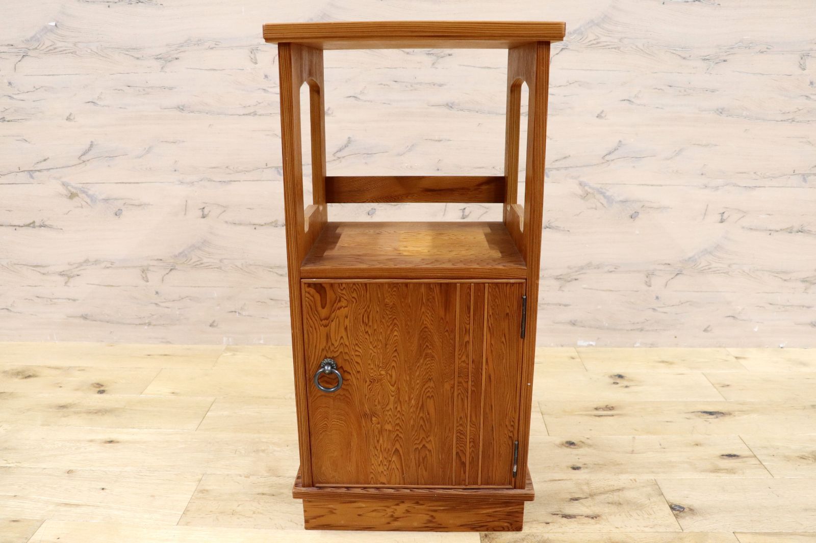 GMIH285A 世界遺産屋久杉 天然 稀少材 木製 和家具 和モダン レトロ 収納家具 電話台 花台 サイドボード サイドテーブル アンティーク