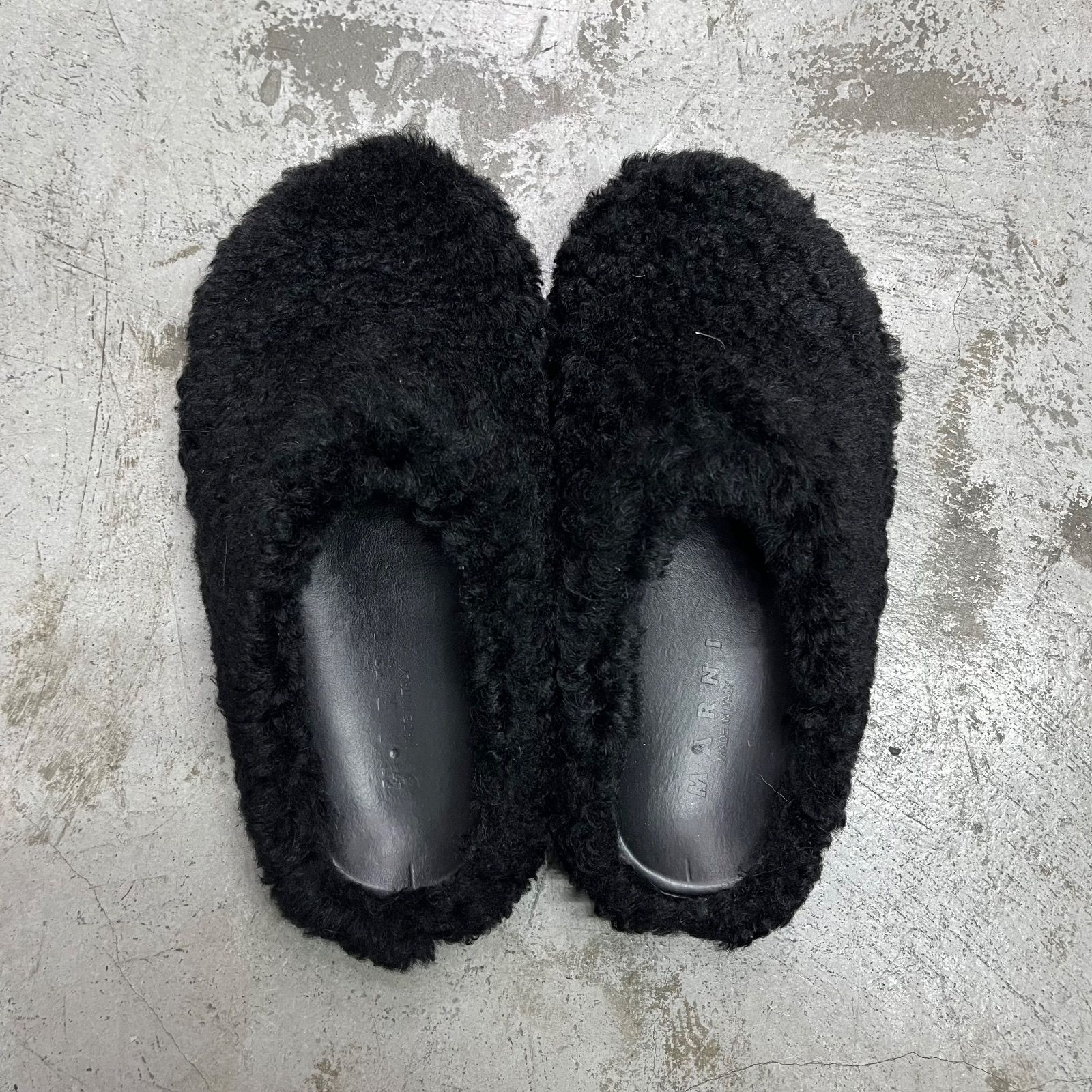 MARNI ボア ミュール スリッポン　サイズ40 BLACK MARNI ボア ミュール スリッポン サイズ40 BLACK MARNI ボア ミュール