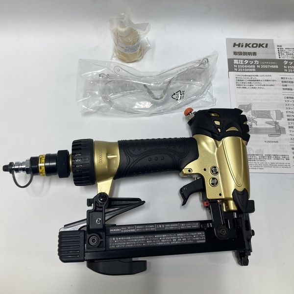 HiKOKI ハイコーキ 高圧タッカ N2504HMB ♥ ステープル4mm幅 25mm エアダスタ付 単発連続切替機構付 エアタッカー エアータッカー≡DT6780