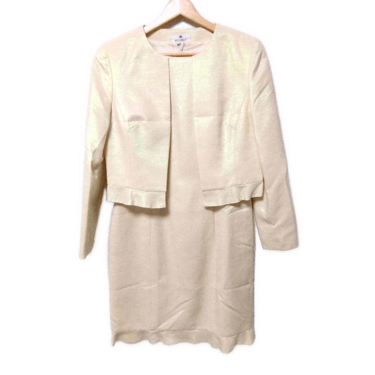 M S GRACY エムズグレイシー ワンピーススーツ レディース - アイボリー ラメ