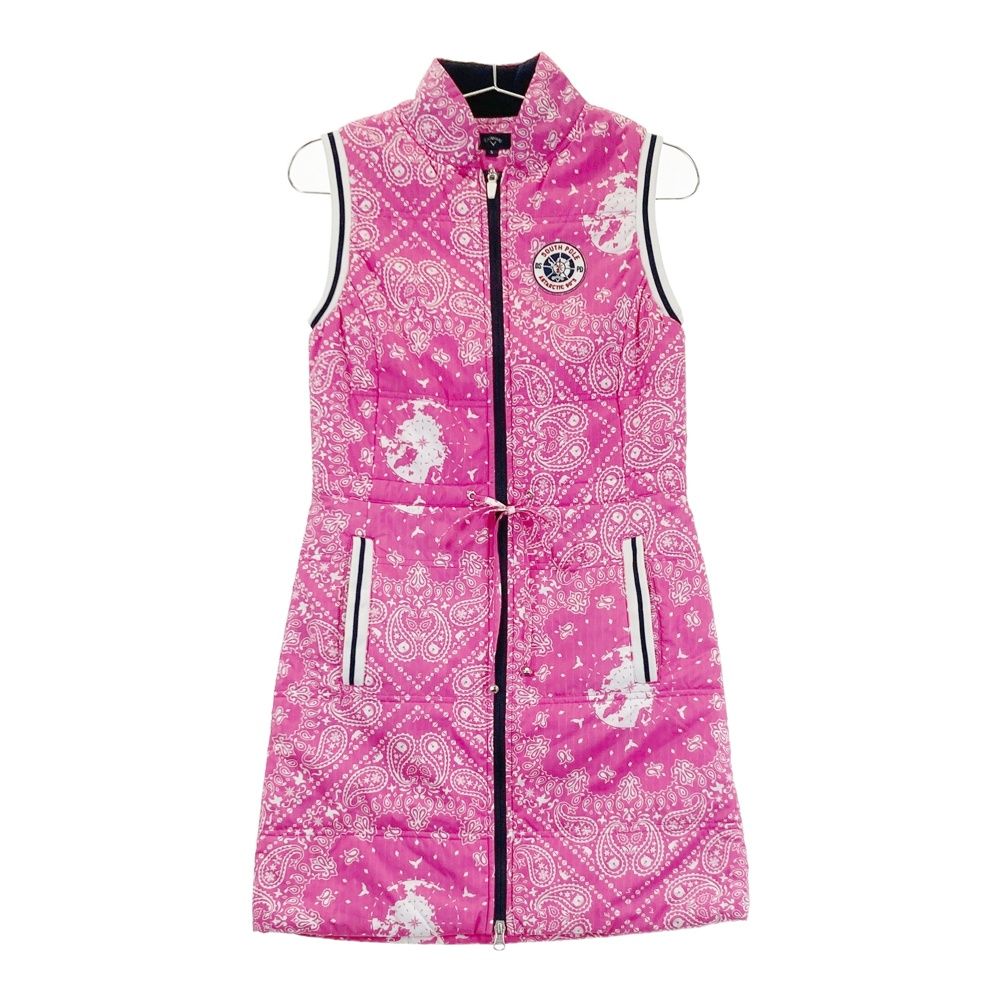 サイズ S CALLAWAY キャロウェイ ノースリーブ 中綿 ワンピース ペイズリー 総柄 ピンク系 240101408011 ゴルフウェア レディース ストスト