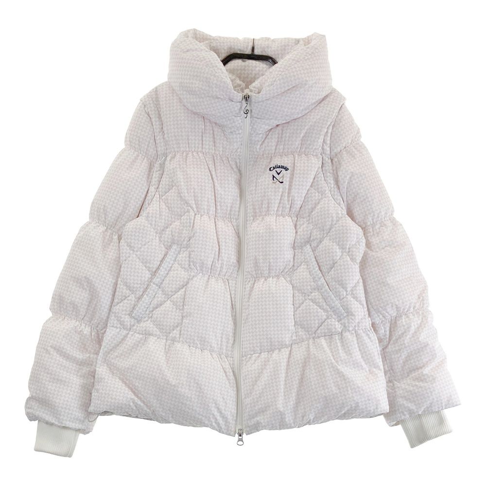 サイズ：L CALLAWAY キャロウェイ 2WAYダウンジャケット 総柄 ホワイト