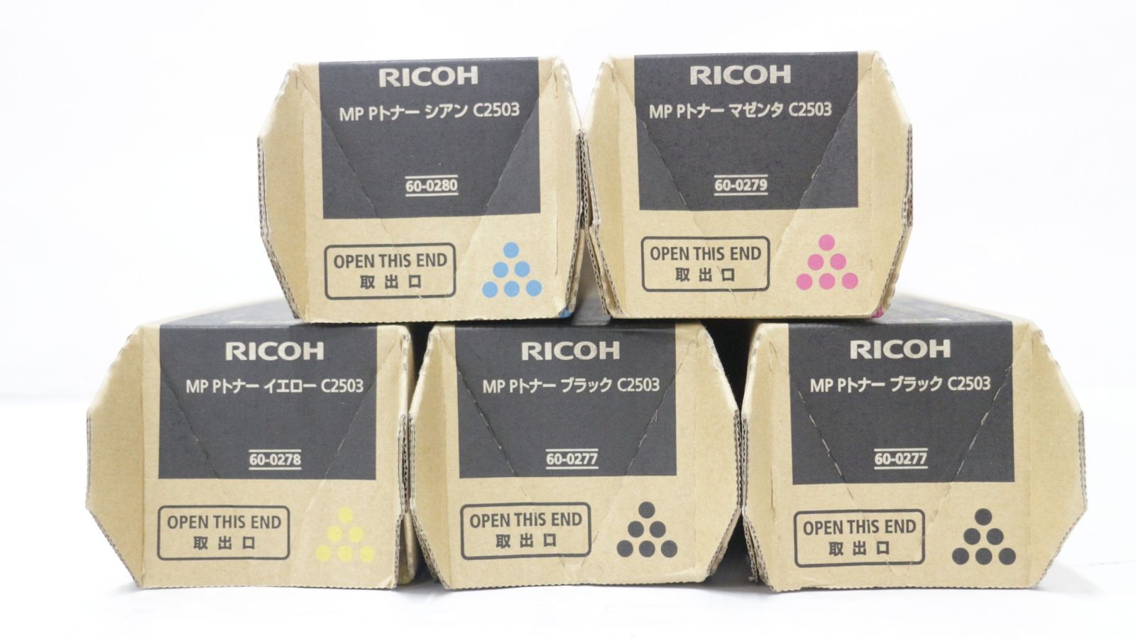 RICOH 純正 トナー C2503 4色5本 シアン マゼンタ イエロー ブラック リコー ITVF681XWQOG-D-F05-byebye
