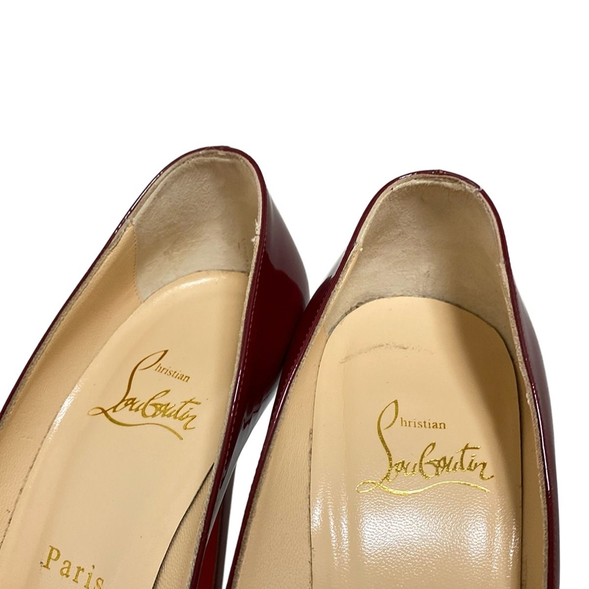  クリスチャンルブタン パンプス 36 1 2 レディース - レッド アウトソール張替済 レザー ハイヒール パンプス パンプス
