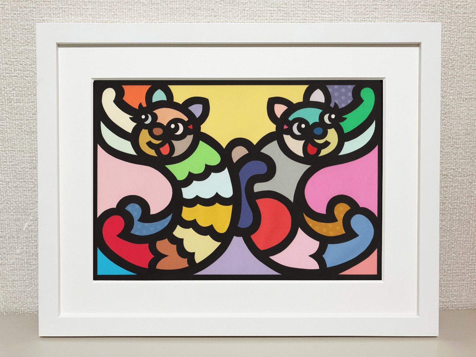 A4サイズ 189-1 Cat Alphabet - X” 2025 Original art work on paper cutting with collage