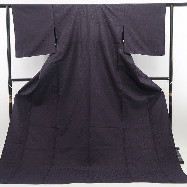 ❁tomihisa❁新品 単衣 着物 正絹 仕付け糸付 トールサイズ”深紫を