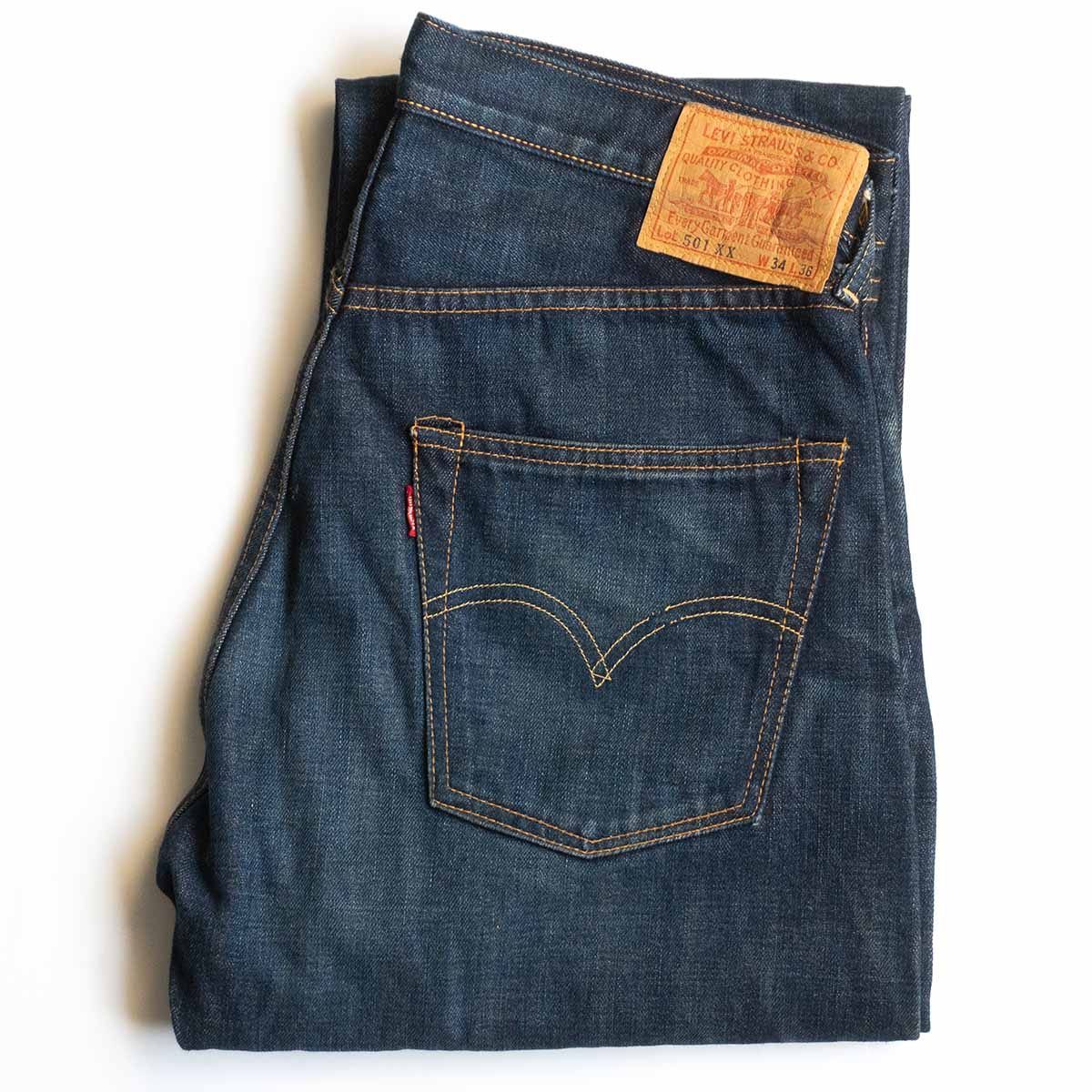 雰囲気抜群 加工モデル LEVI S VINTAGE CLOTHING 55501 501XX ビッグE デニムパンツ 34×36 旧 wxl 25101173