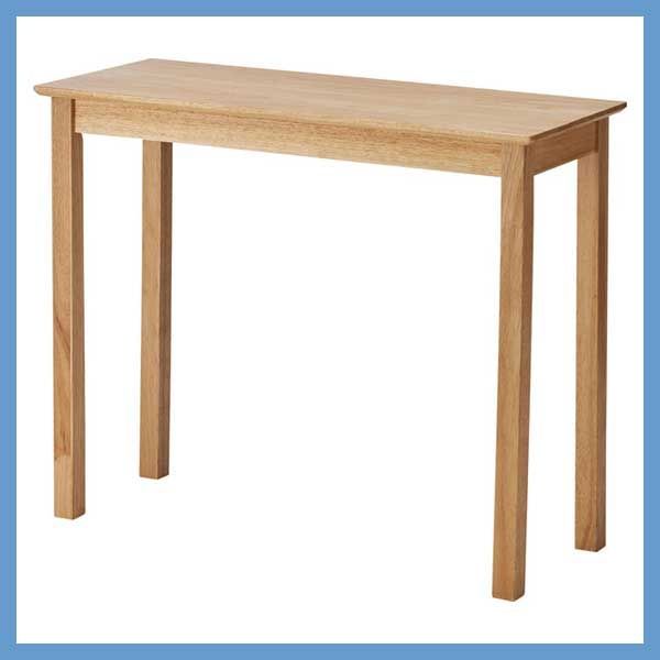 天然木 ラバーウッド のシンプルデスク W90×D37×H73cm ナチュラル