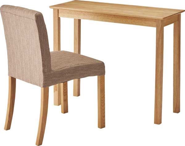 天然木 ラバーウッド のシンプルデスク W90×D37×H73cm ナチュラル MARWIL-DEMENAGEMENTS_CH