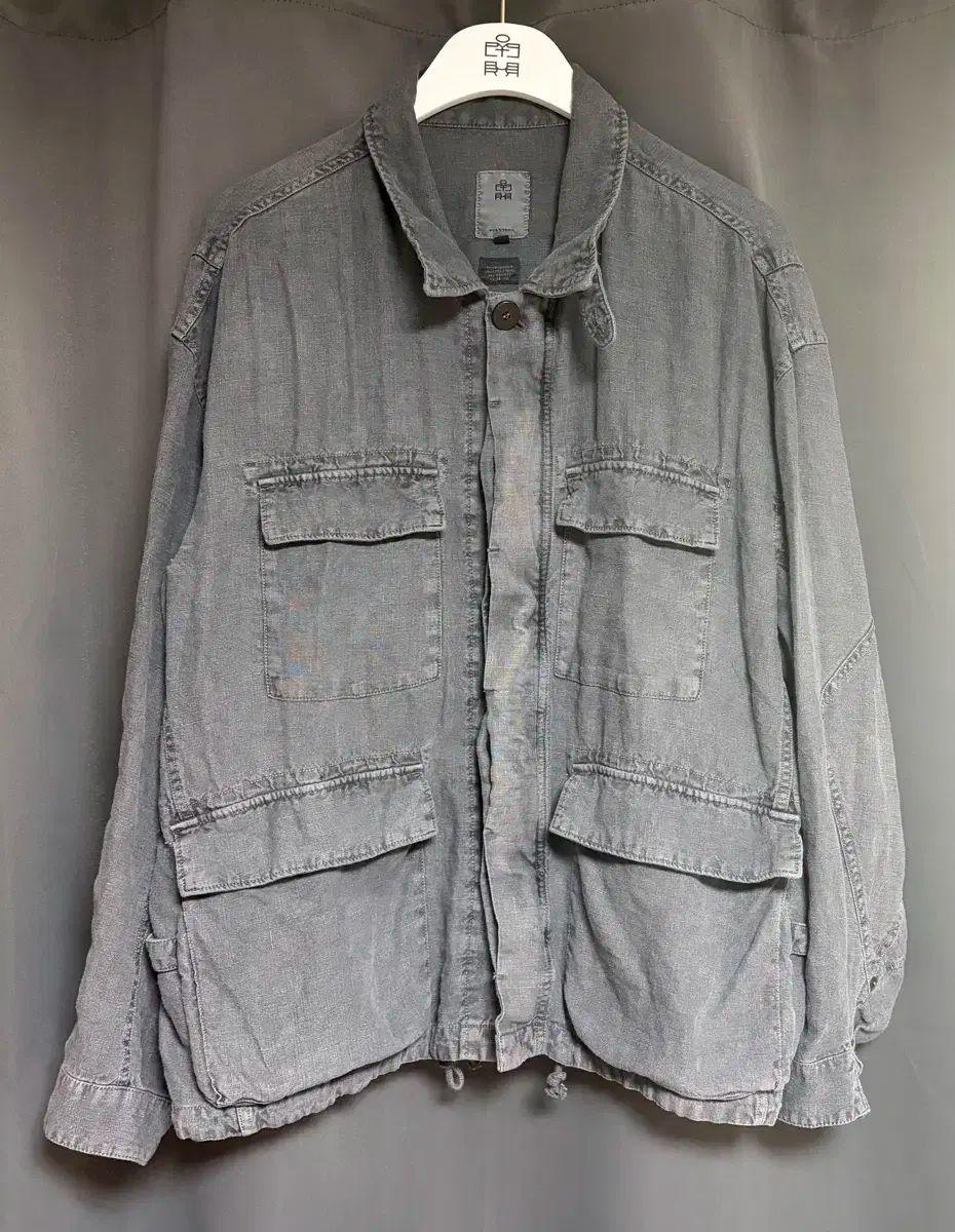 3 ポリテル リネンフィールドジャケット フェイディドブルー