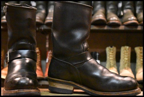 8 D PT 99プリント 旧シルエット 03年 レッドウィング 2268 エンジニア 黒 ブラック スチールトゥ ブーツ redwing FJ 284