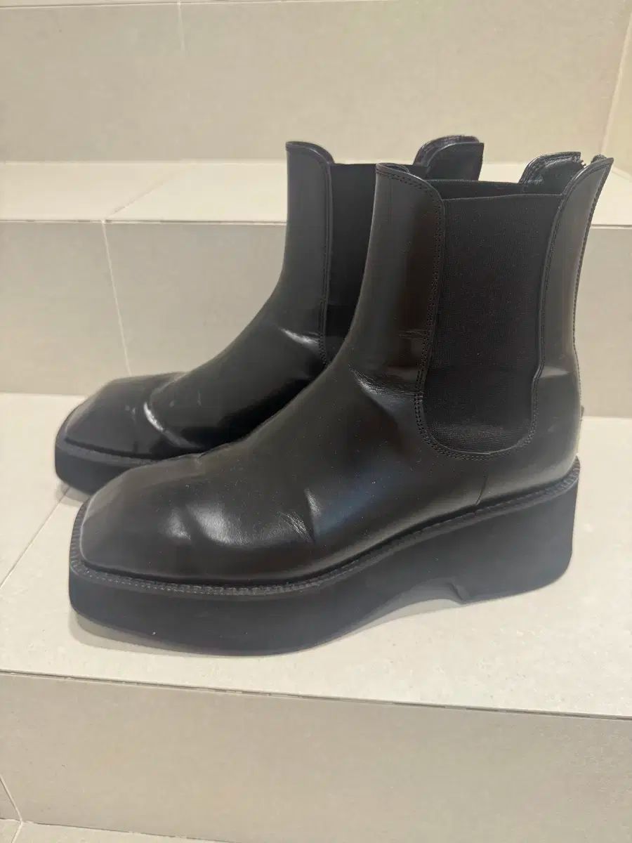 HUMANT 휴망 スクエアトゥ アンクルブーツ 255 厚底 靴