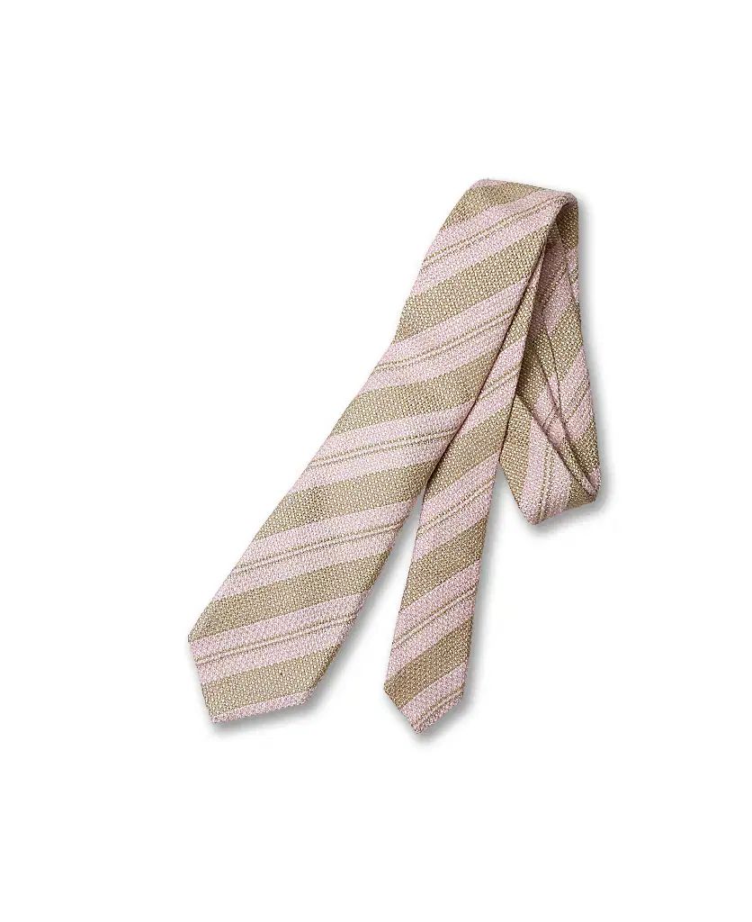 キートン Kiton ピンク カーキブラウン イタリア SSCナポリ ラグジュアリー レジメンタル タイ