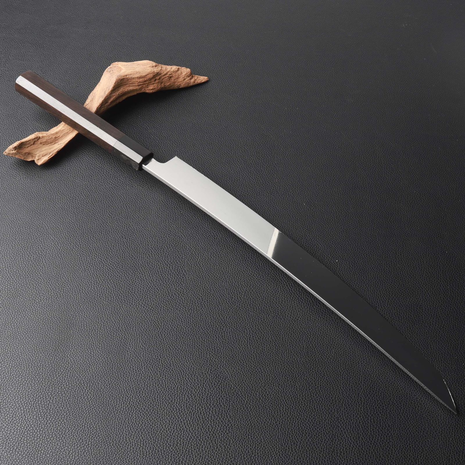 鬼反り先丸包丁 刺身包丁 尺二（刃渡り360mm）通常鏡面仕上げ 本刃付け