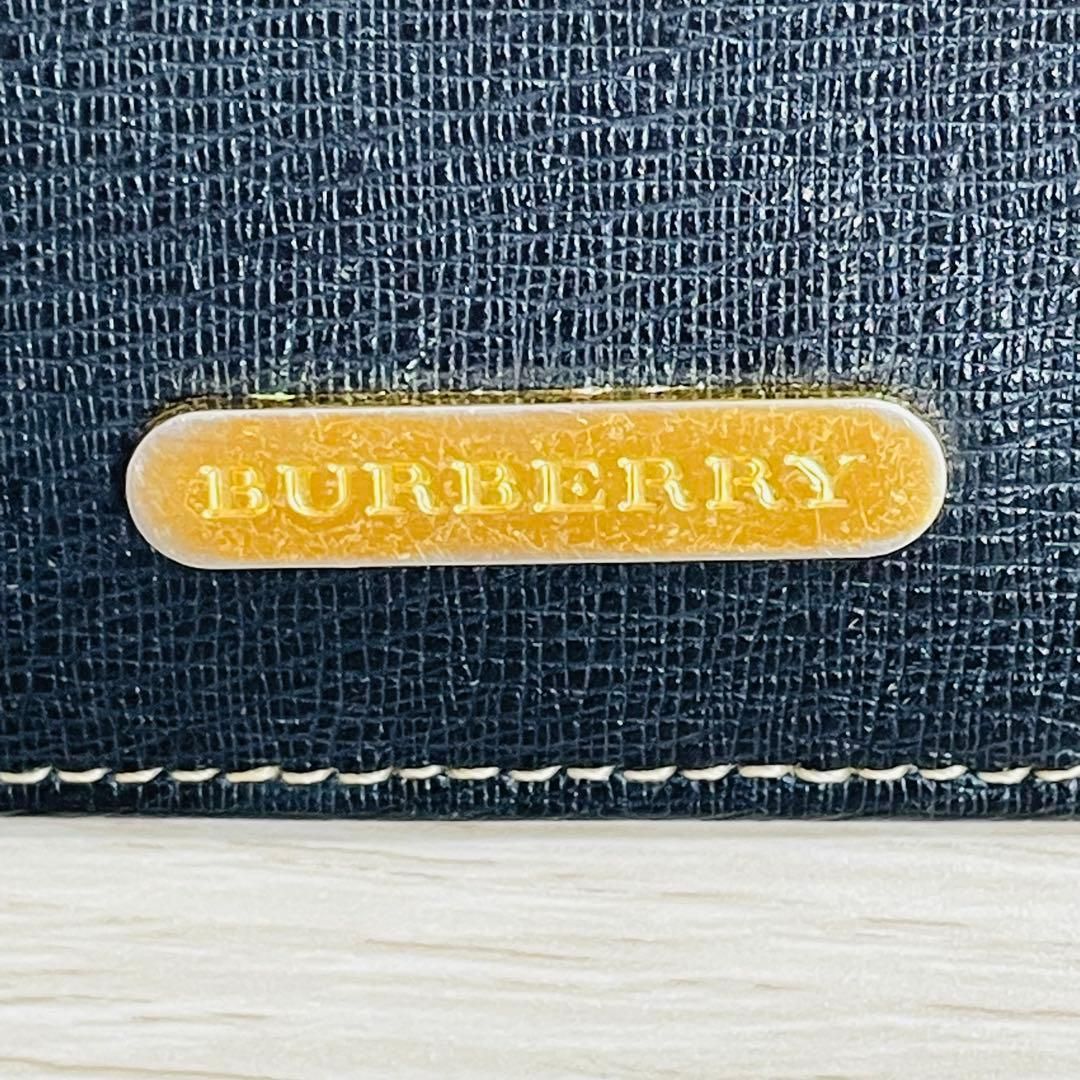 BURBERRY バーバリー キーケース ブラック レザー チェック柄 - メルカリ