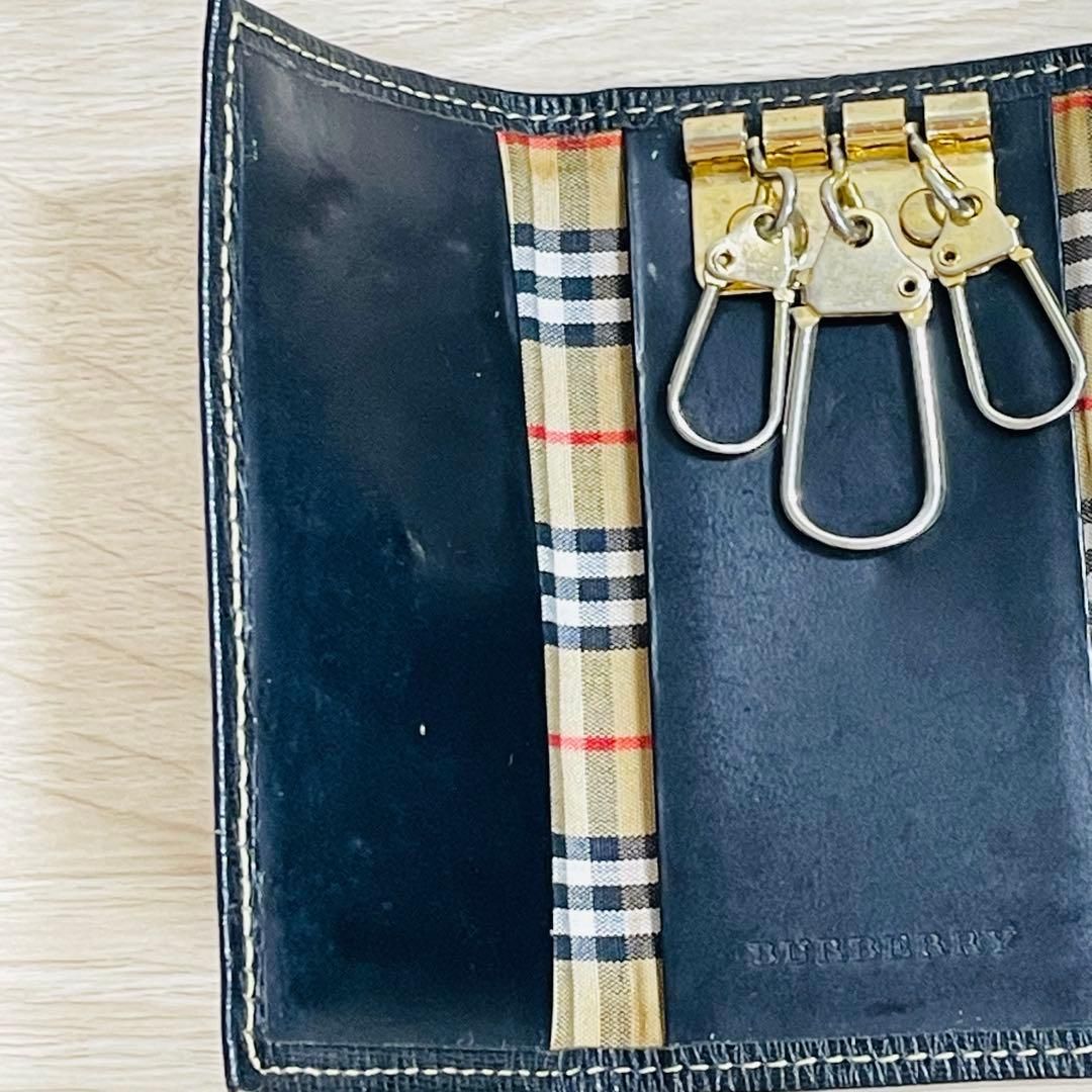 未使用☆Burberry バーバリー キーケース ブラック ノバチェック BURBERRY バーバリー ノバチェック キーケース ブラック ブランド