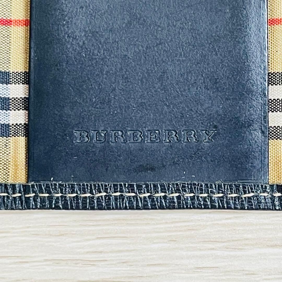 BURBERRY バーバリー キーケース ブラック レザー チェック柄 - メルカリ