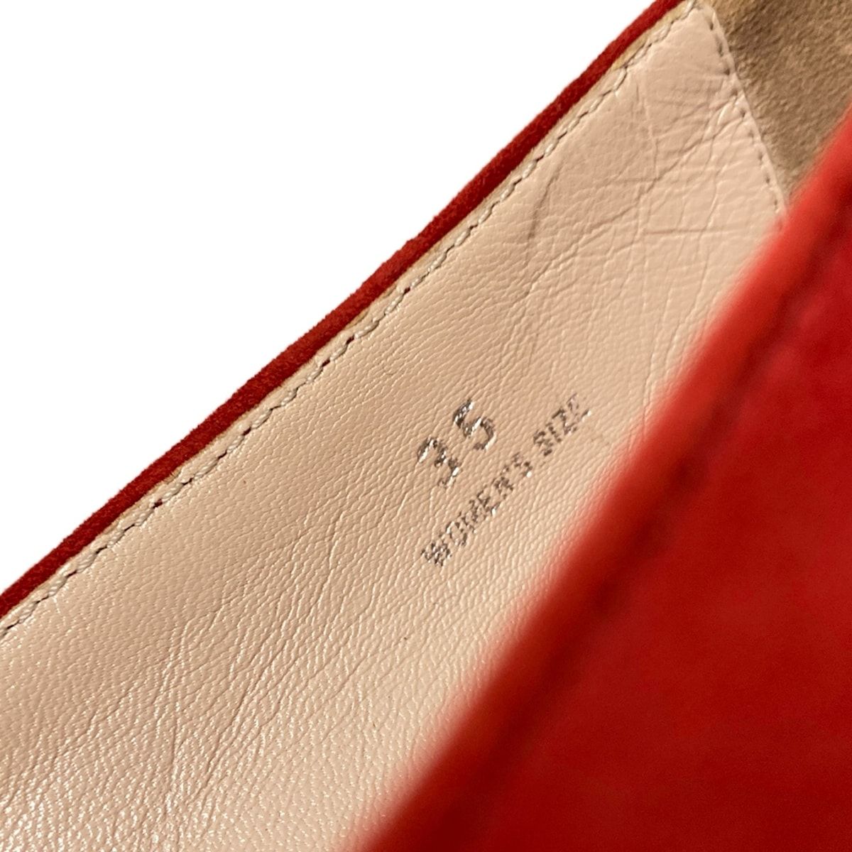  TOD S トッズ フラットシューズ 35 レディース - レッド×シルバー レザー フラットシューズ バレエシューズ パンプス