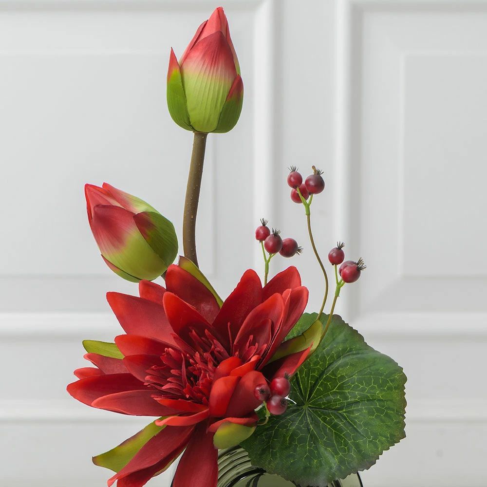 数量 造花 ハス 蓮 スイレン ロータスL25-rd アレンジメント インテリア アーティフィシャルフラワー アレンジ プレゼント 贈り物