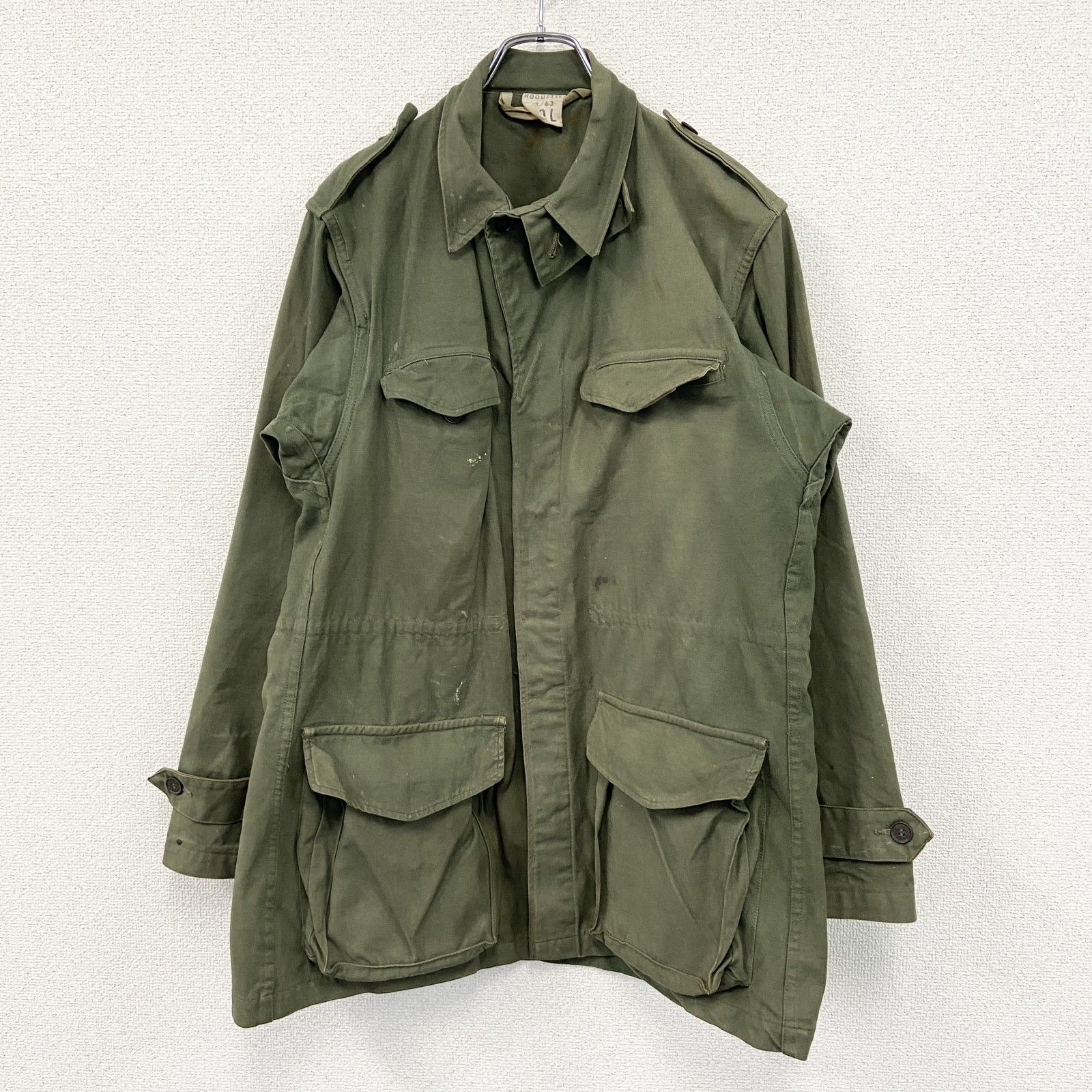 古着 used ～50s FRENCH MILITALY フランス軍 M-47 前期型後期 フィールドジャケット ミリタリージャケット カーキ Lサイズ