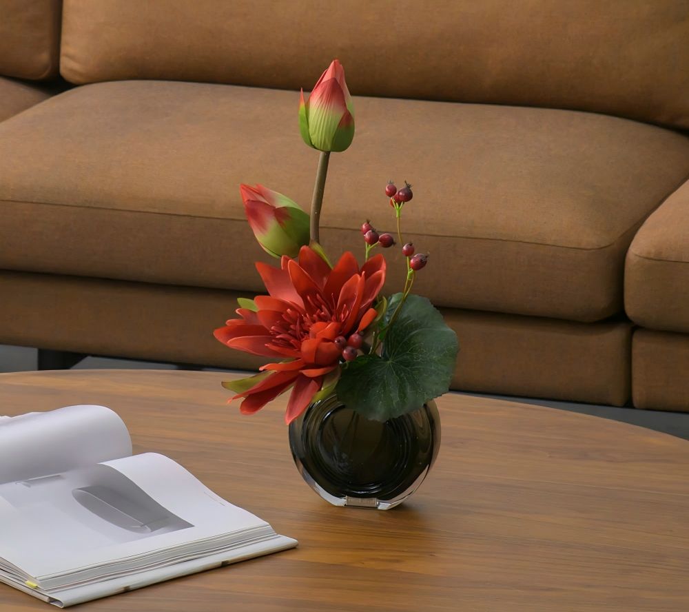 数量 造花 ハス 蓮 スイレン ロータスL25-rd アレンジメント インテリア アーティフィシャルフラワー アレンジ プレゼント 贈り物