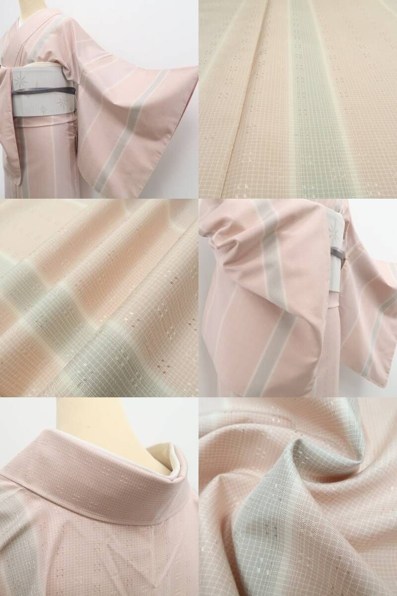 ❁tomihisa❁新品 花織 着物 正絹 胴抜き仕立て 仕付け糸付 トール