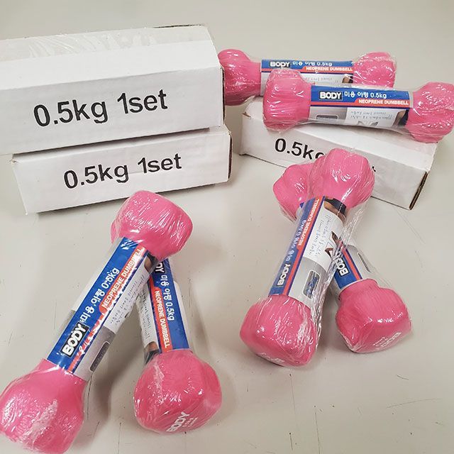 3箱セット】ネオプレーンダンベル ピンク 0.5kg×2本 × 3箱 自宅