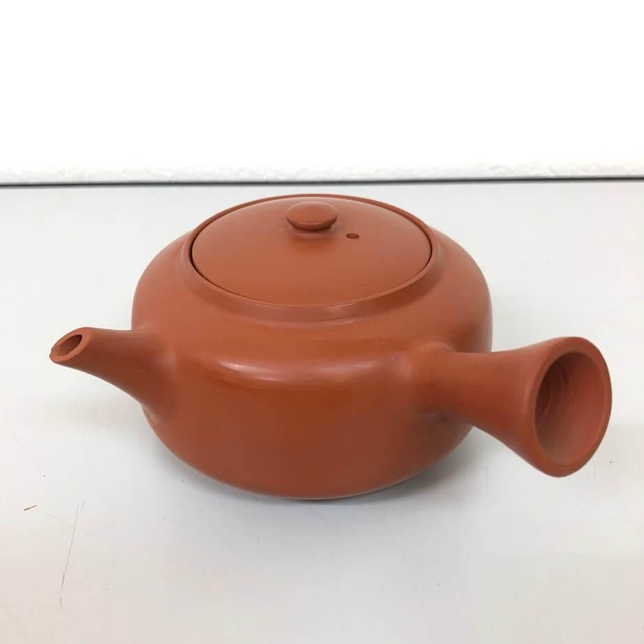 ss8043 【中古】 無名異焼 國三窯 煎茶器揃 共箱入 七点一式 急須 茶碗
