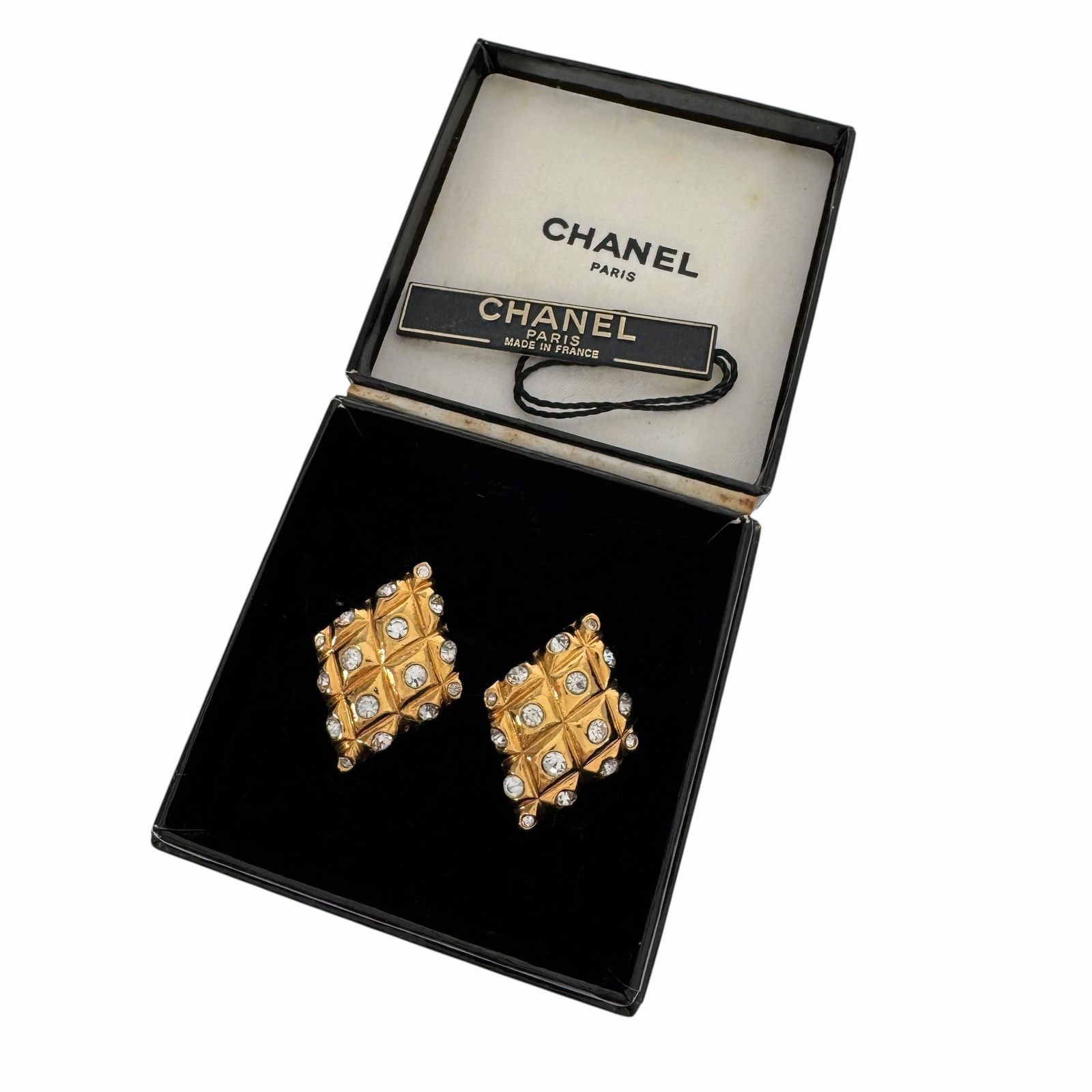 シャネル イヤリング ヴィンテージ ラインストーン J0045