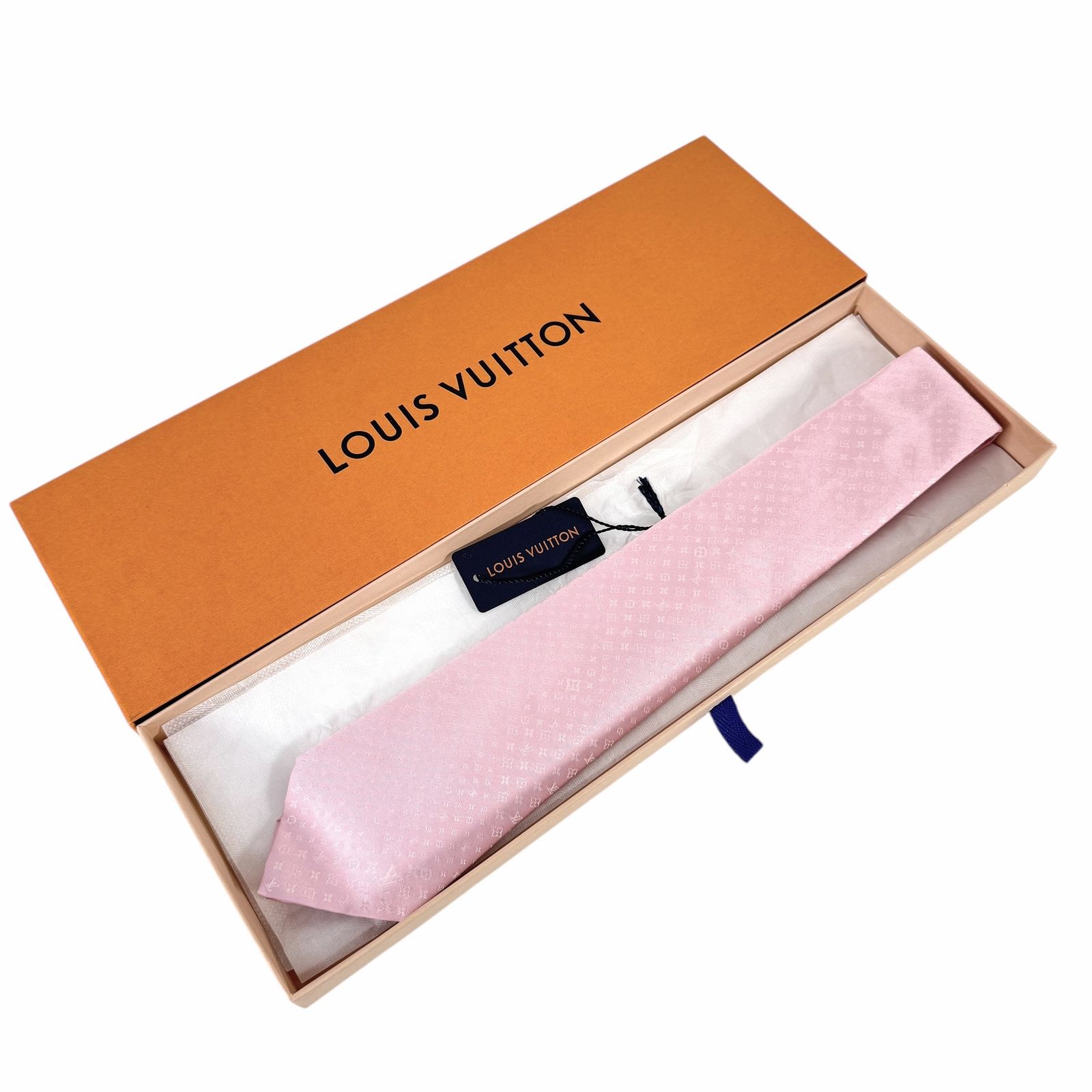 ♥ ルイヴィトン ネクタイ モノグラム ロゴ ピンク系 J0504