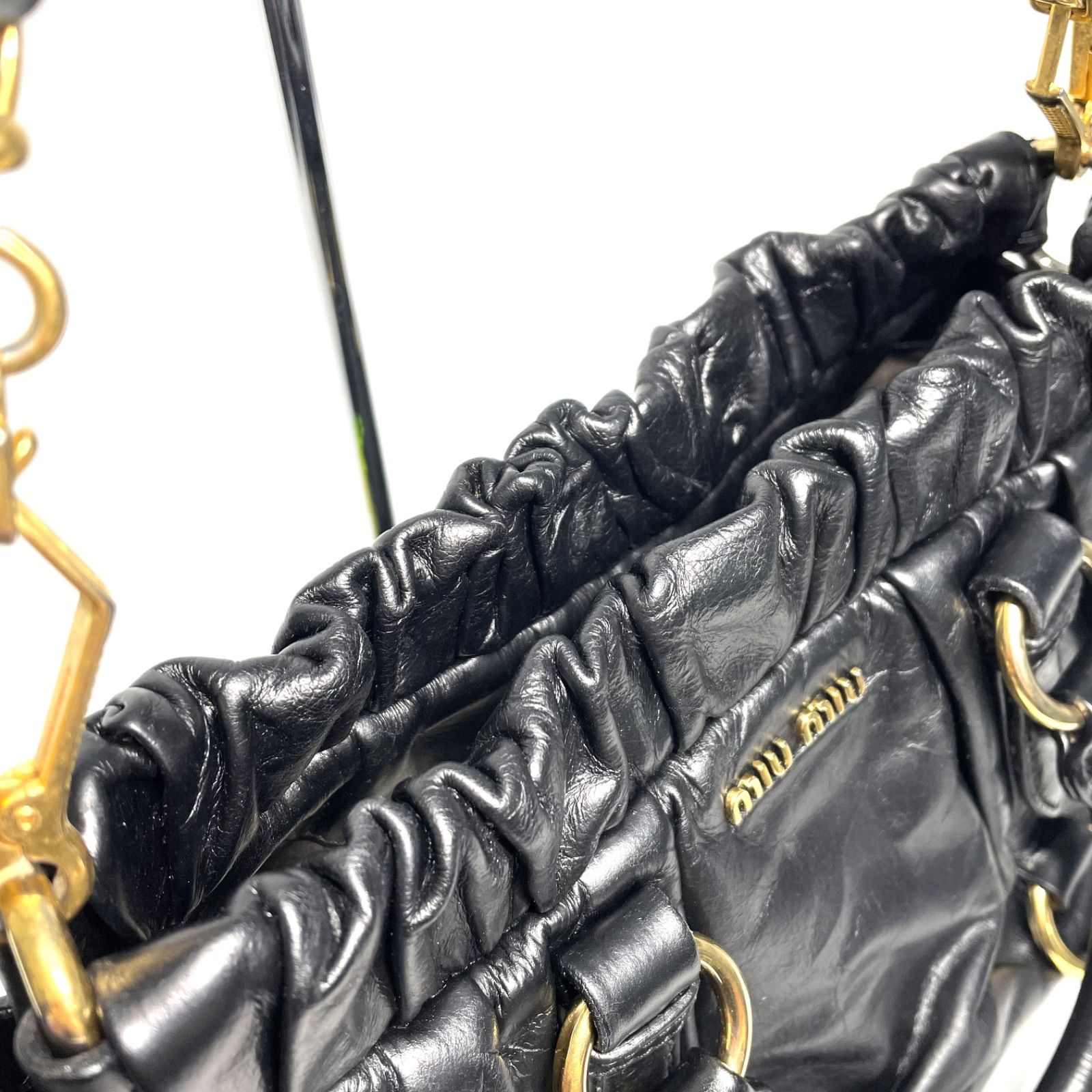 ミュウミュウ miumiu レザー ショルダーバッグ ハンドバッグ 2WAY