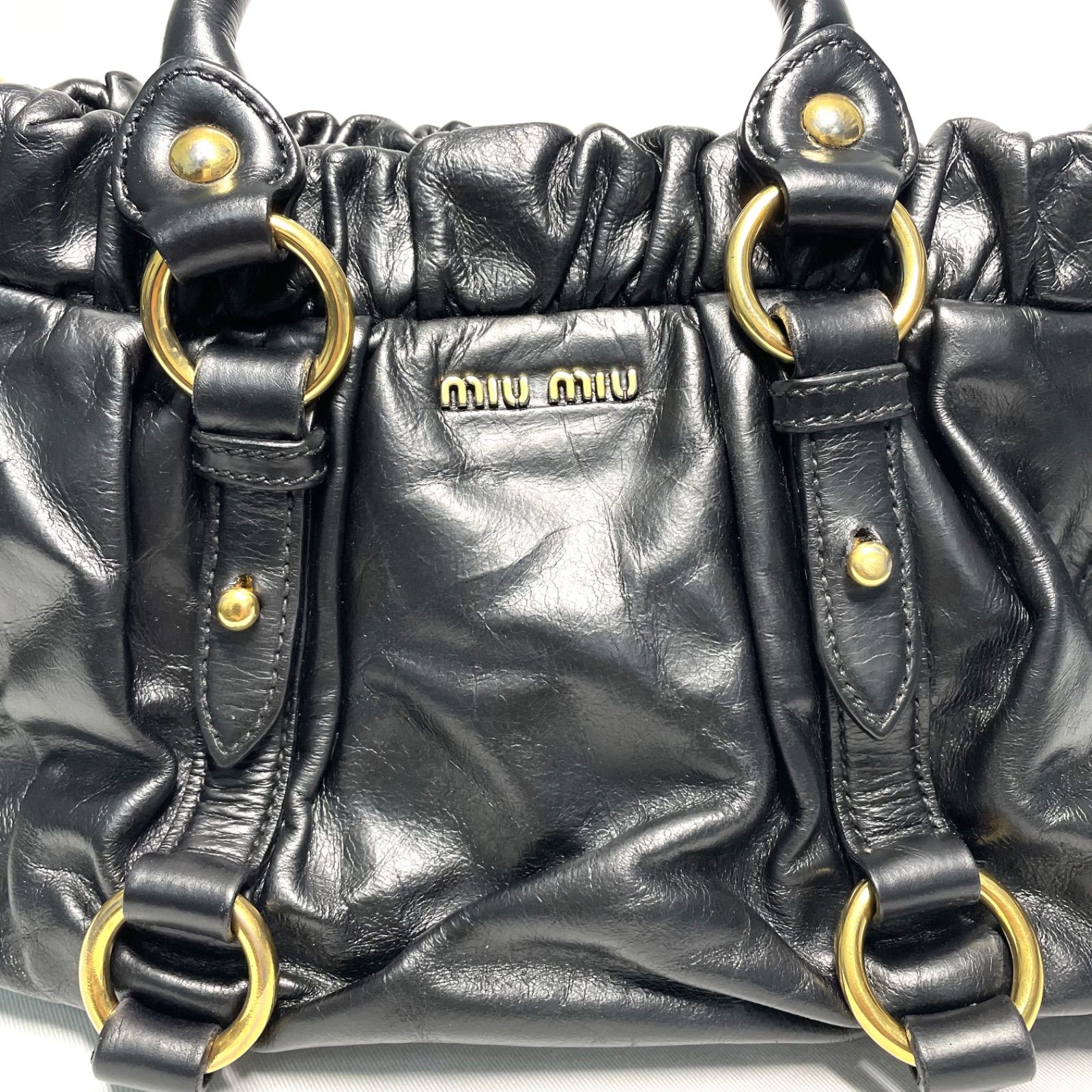 ミュウミュウ miumiu レザー ショルダーバッグ ハンドバッグ 2WAY