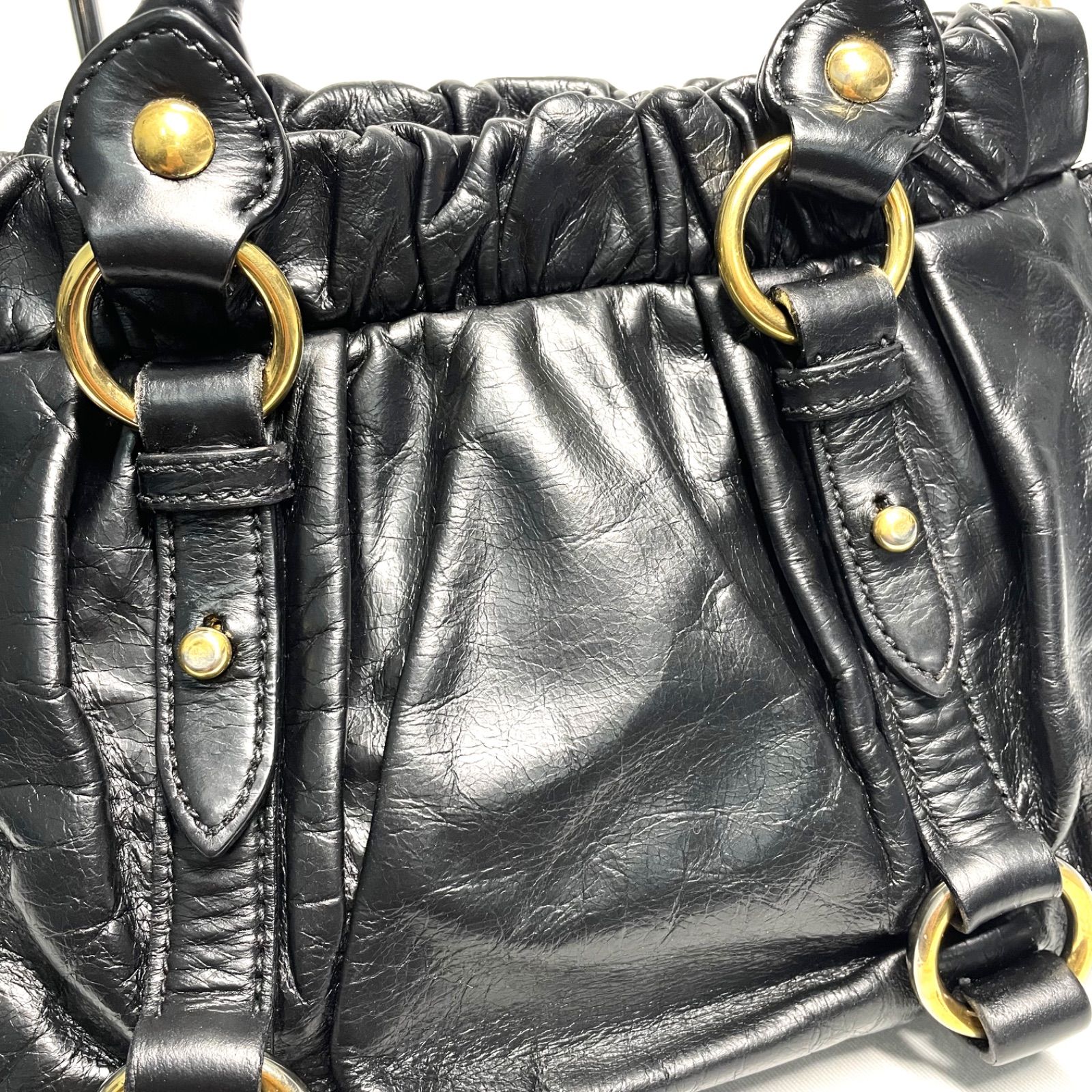 ミュウミュウ miumiu レザー ショルダーバッグ ハンドバッグ 2WAY
