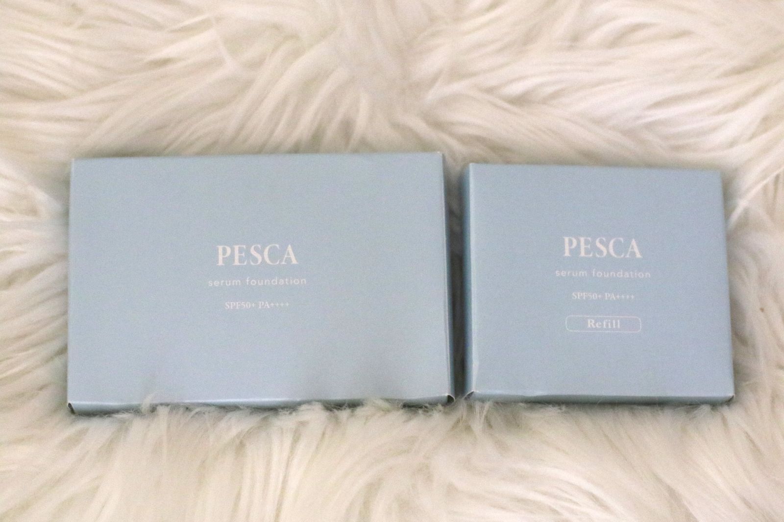 【ペスカ 薬用 セラムファンデーション（オークル）　内容量10g中約9割程残っています×1箱　レフィル（オークル）＜未使用＞内容量10g×1箱　セット】