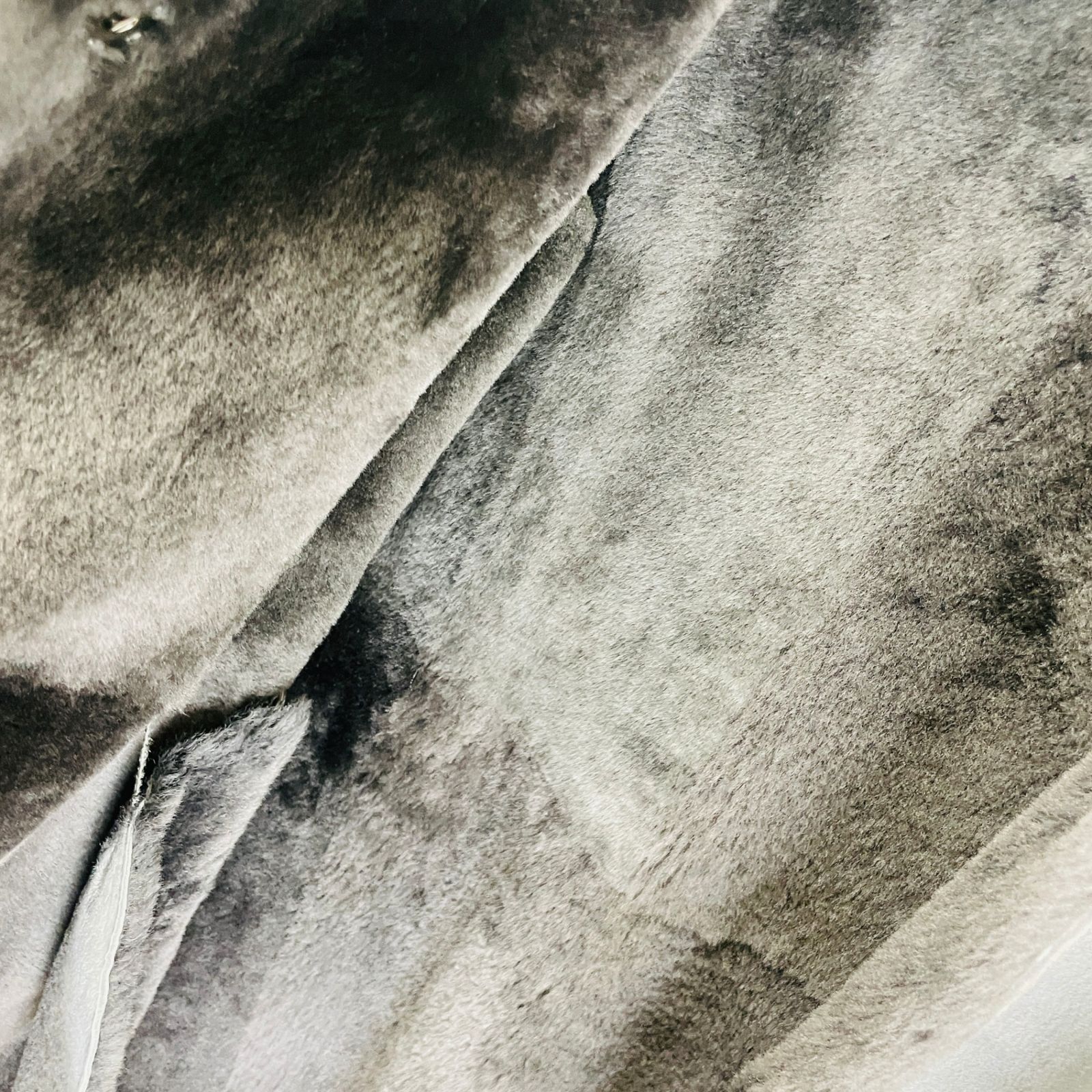 DAMA ダーマコレクション リアルムートンコート ロング グレー M