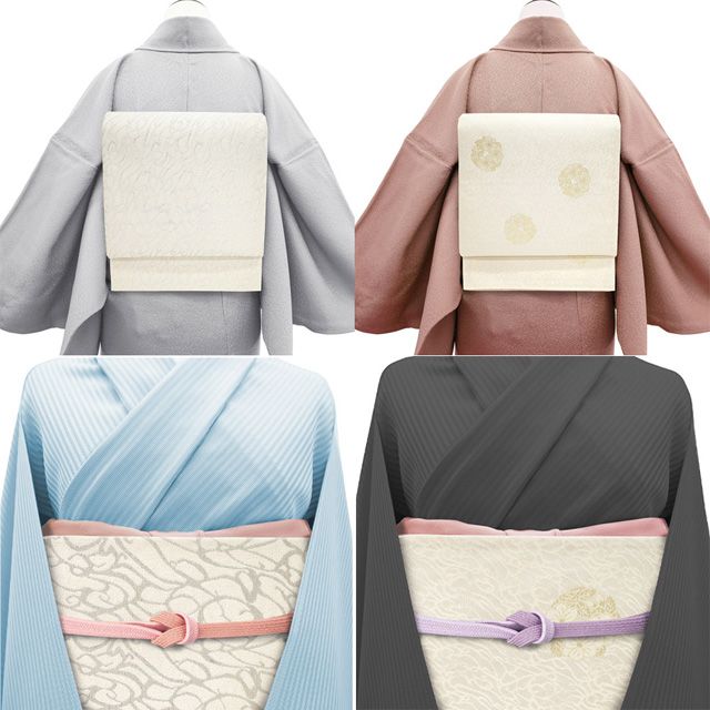 袋帯 フォーマル 正絹 リバーシブル 両面 全通 京都 西陣 金銀糸 白 白ベージュ 明暉瑞鳥文 花丸 春 秋 冬 袋帯 仕立て上がり みやがわ sb54675