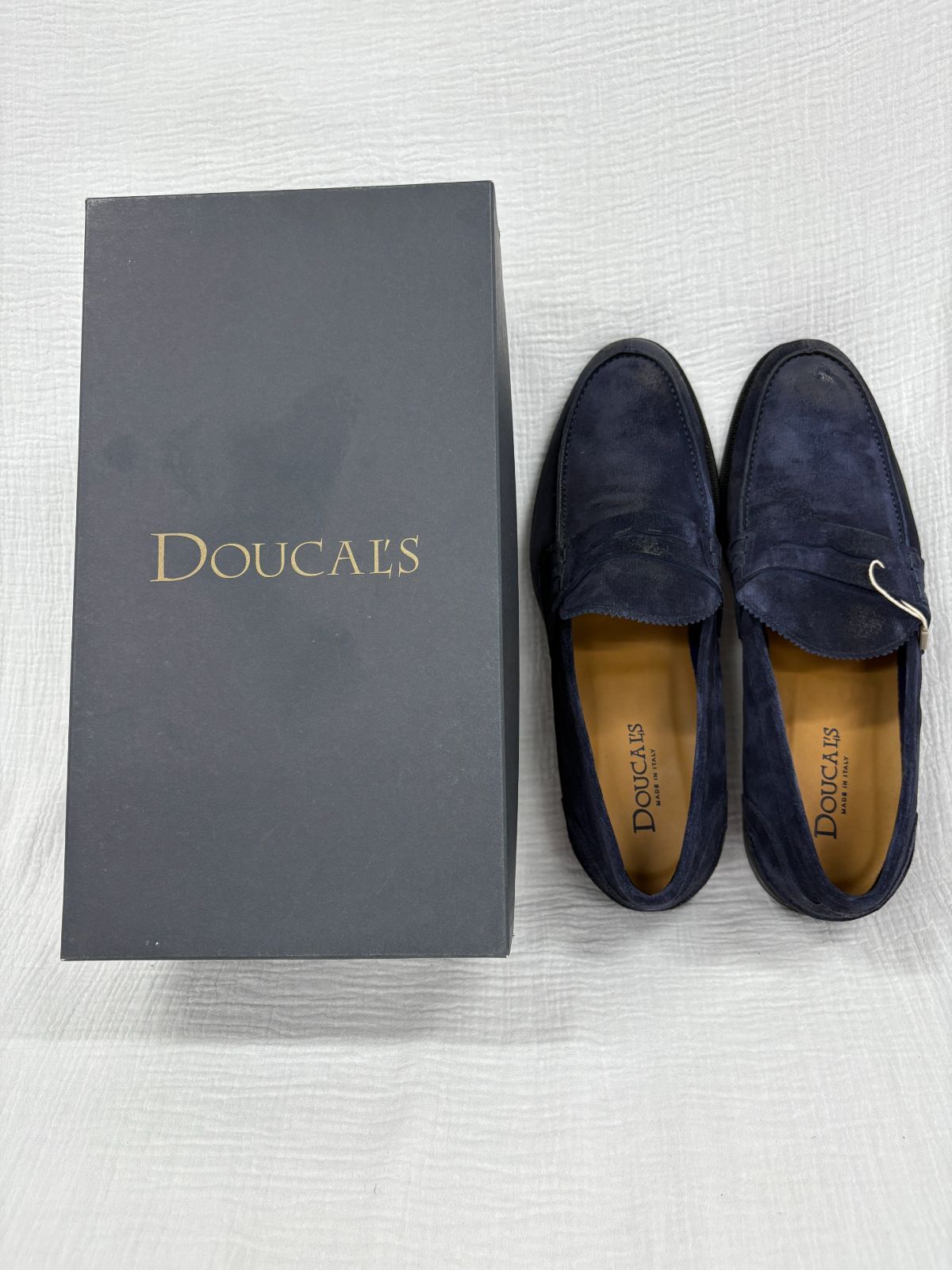 DOUCALS（デュカルス）ネイビー スエード 未使用 新品・未使用】Doucal's デュカルス スエード ローファー 45（約29.0cm