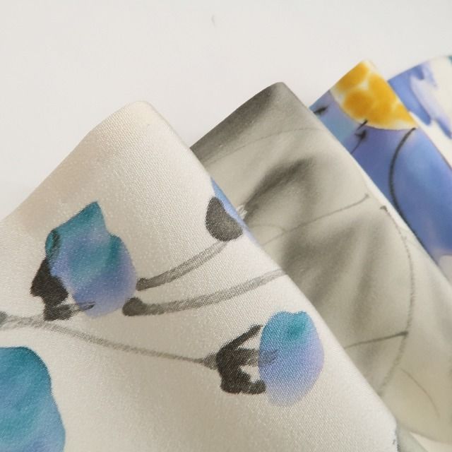 ❁tomihisa❁ 単衣 着物 正絹 仕付け糸付 瑞々しい花景色をまとい心まで軽やかに 小紋 6817